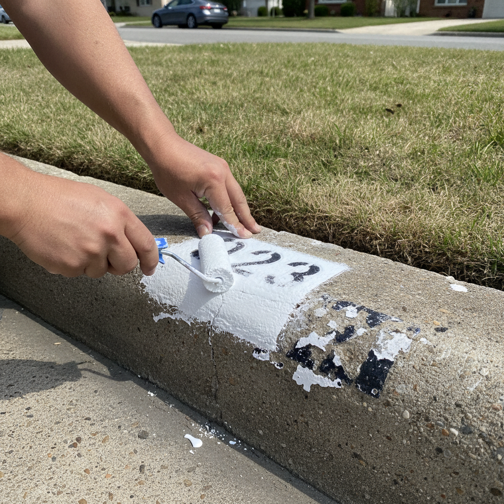 Curb Number paiting Restoration