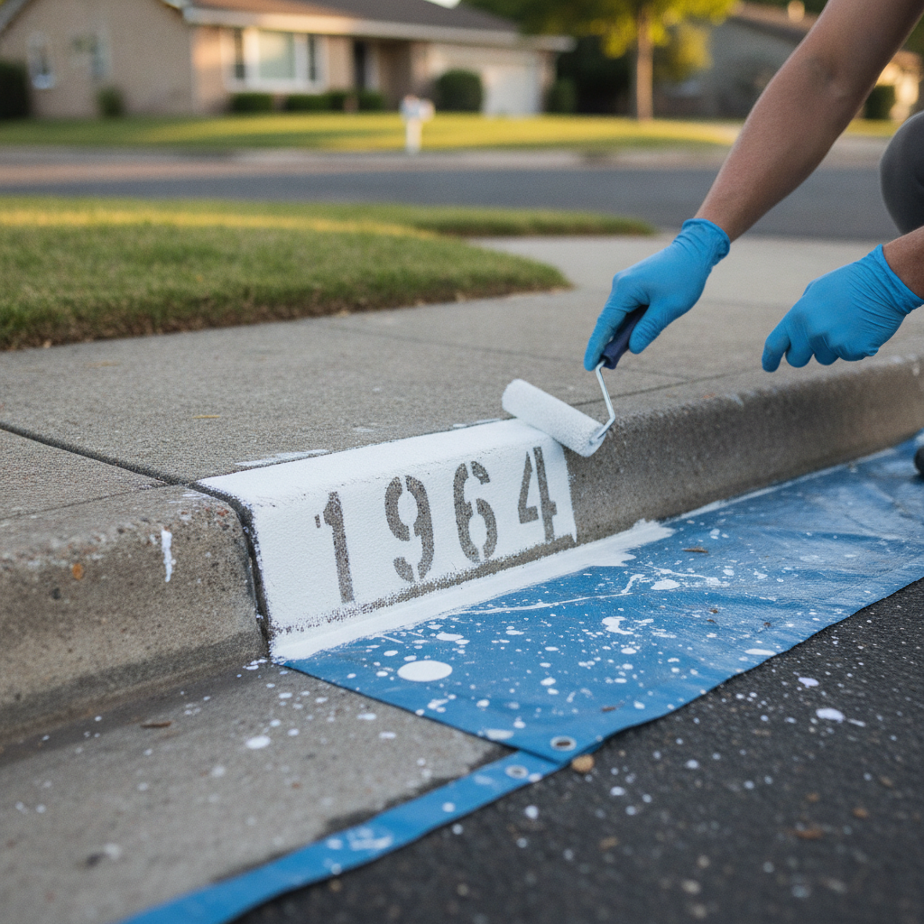 Curb Number paiting Restoration
