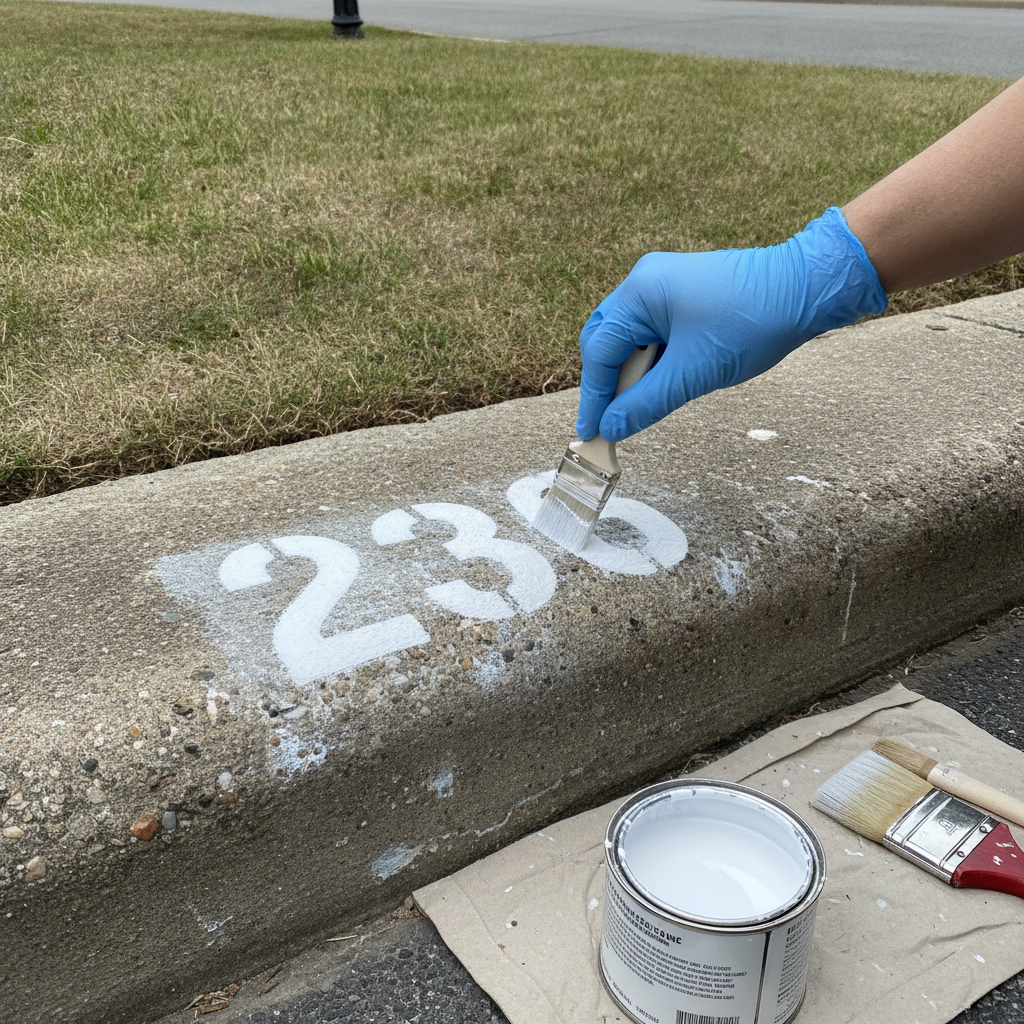Curb Number paiting Restoration