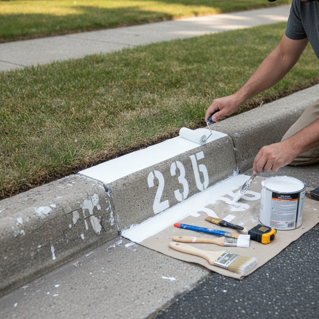 Curb Number paiting Restoration